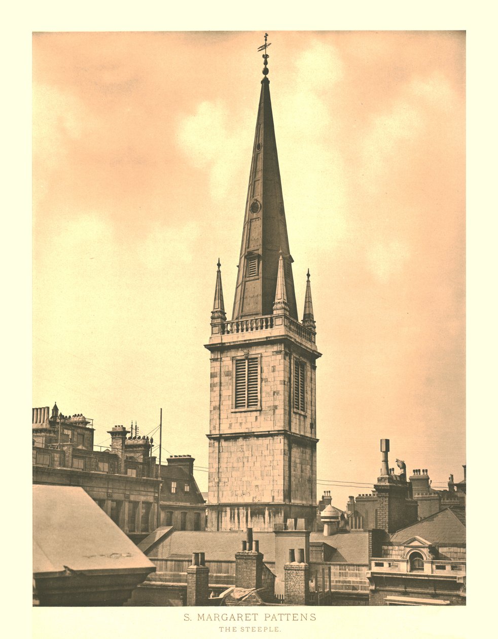 St Margaret Pattens, The Steeple, midten av slutten av 1800-tallet. av Unbekannt