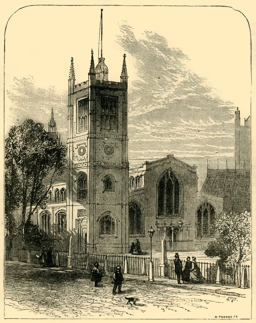 St. Margarets kirke, fra nordvest, 1881. av Unbekannt