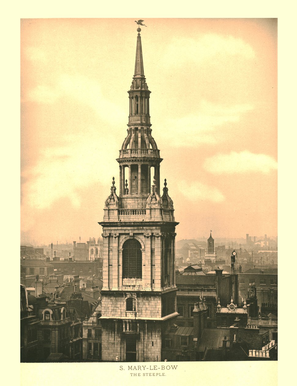 St Mary-Le-Bow, The Steeple, midten av slutten av 1800-tallet. av Unbekannt
