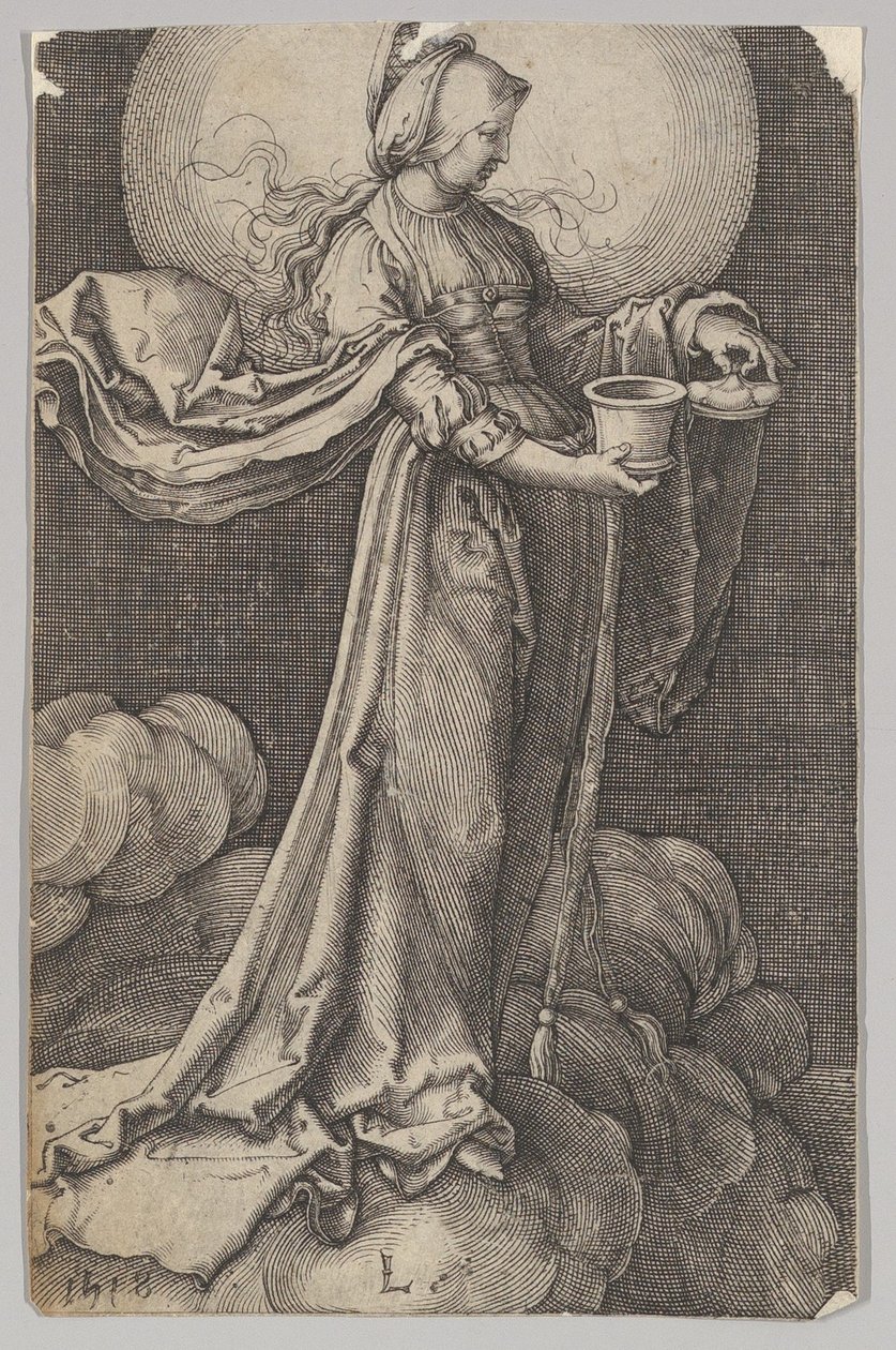 St. Maria Magdalena på skyene omvendt kopi.n.d. av Unbekannt