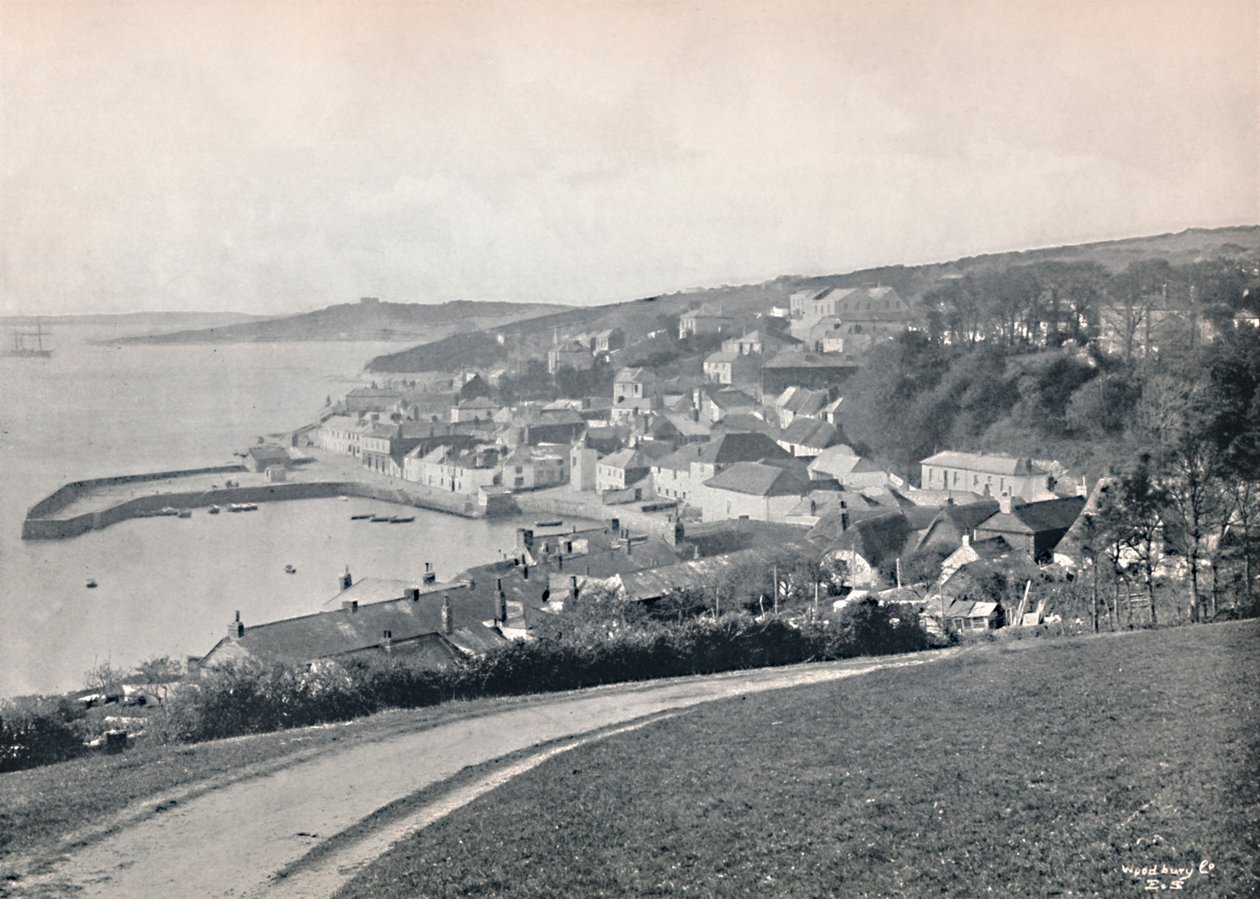 St. Mawes – Viser havnen og slottet, 1895 av Unbekannt