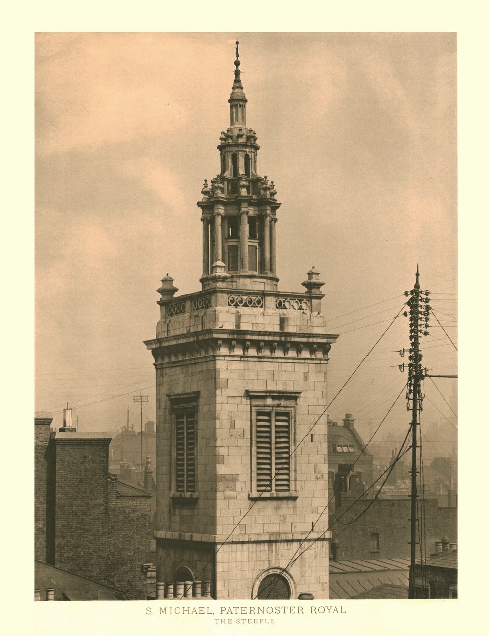St Michael, Paternoster Royal, The Steeple, midten av slutten av 1800-tallet. av Unbekannt