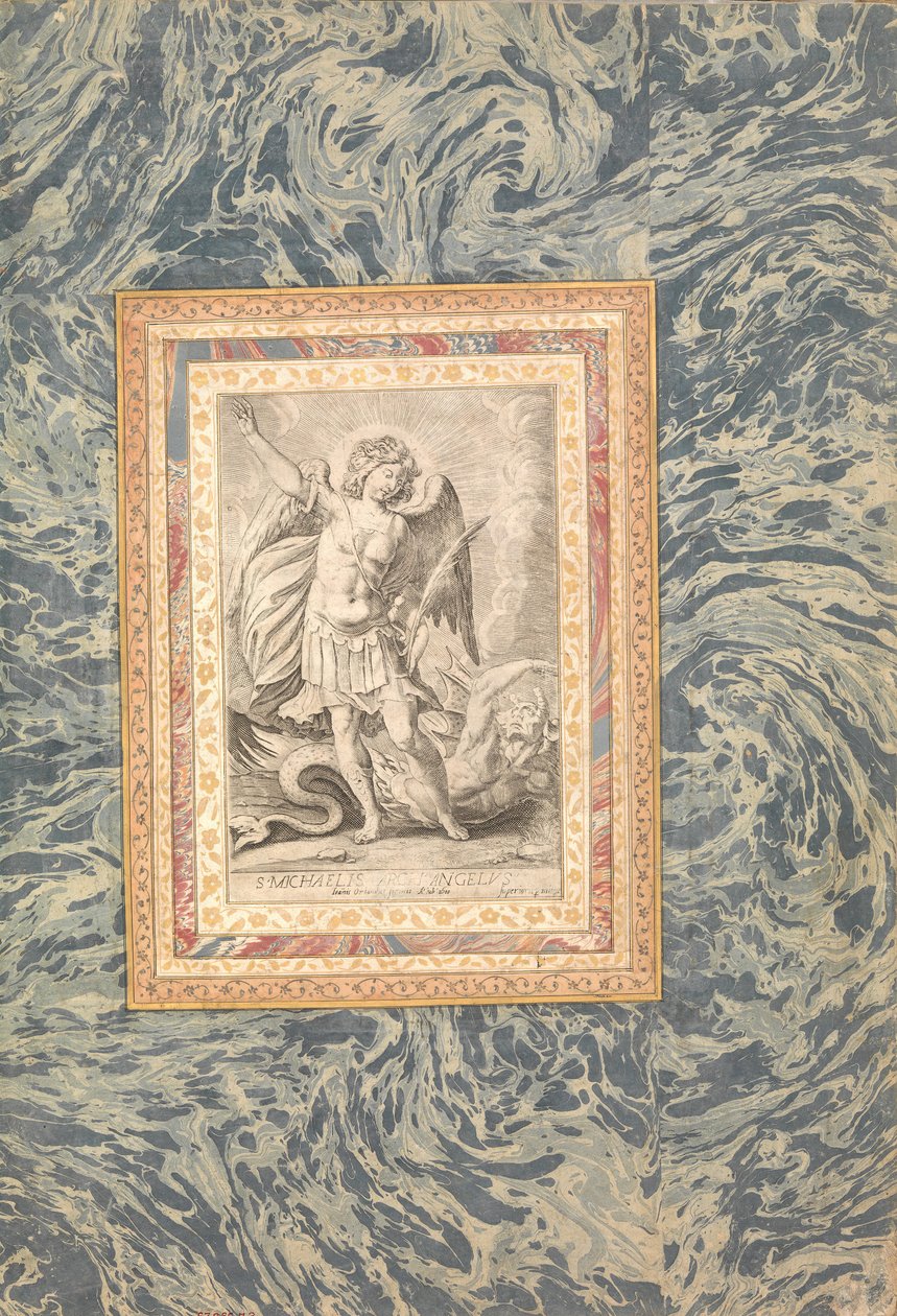 St. Michael, the Archangel, Folio fra Bellini Album, ca. 1600. av Unbekannt