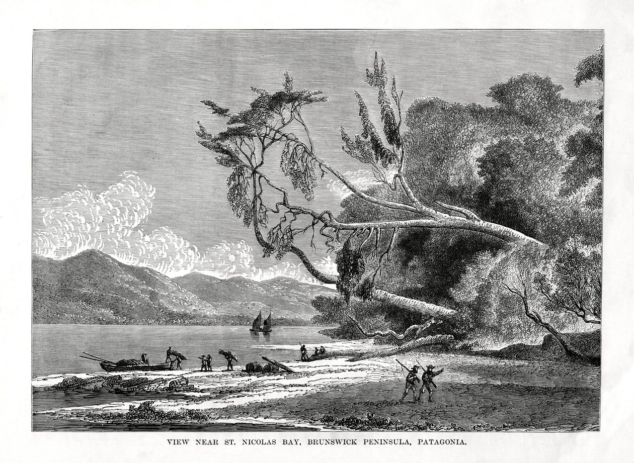 St Nicolas Bay, Brunswick Peninsula, Patagonia, 1800-tallet av Unbekannt