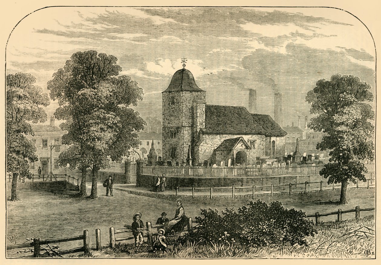 St. Pancras kirke i 1820, c1876. av Unbekannt