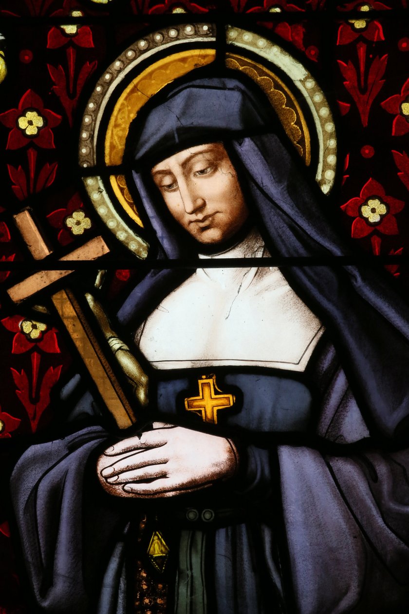 St. Paul kirke. Glassmaleri vindu. Jane Frances de Chantal (Jeanne de Chantal, Jeanne Francoise Fremyot de Rabutin, Baroness de Chantal av Unbekannt