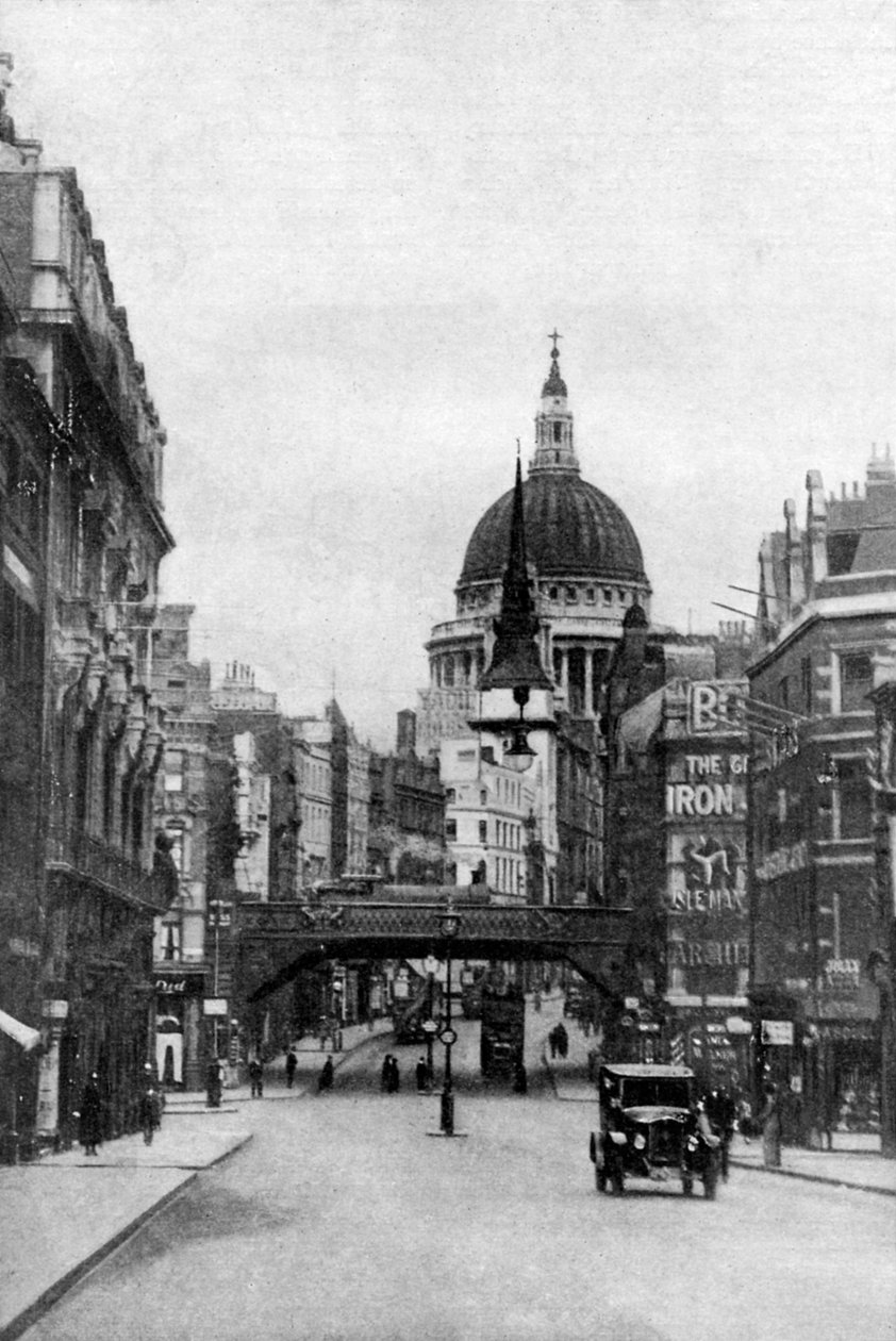 St Pauls Cathedral fra Fleet Street på en søndag, London, ca 1930-tallet av Unbekannt