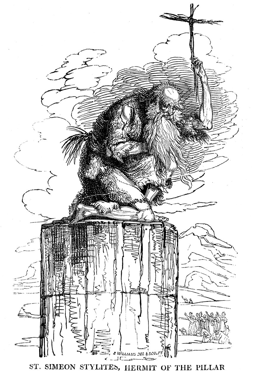St Simeon Stylites, eremitten fra søylen, 500-tallet 1825 av Unbekannt