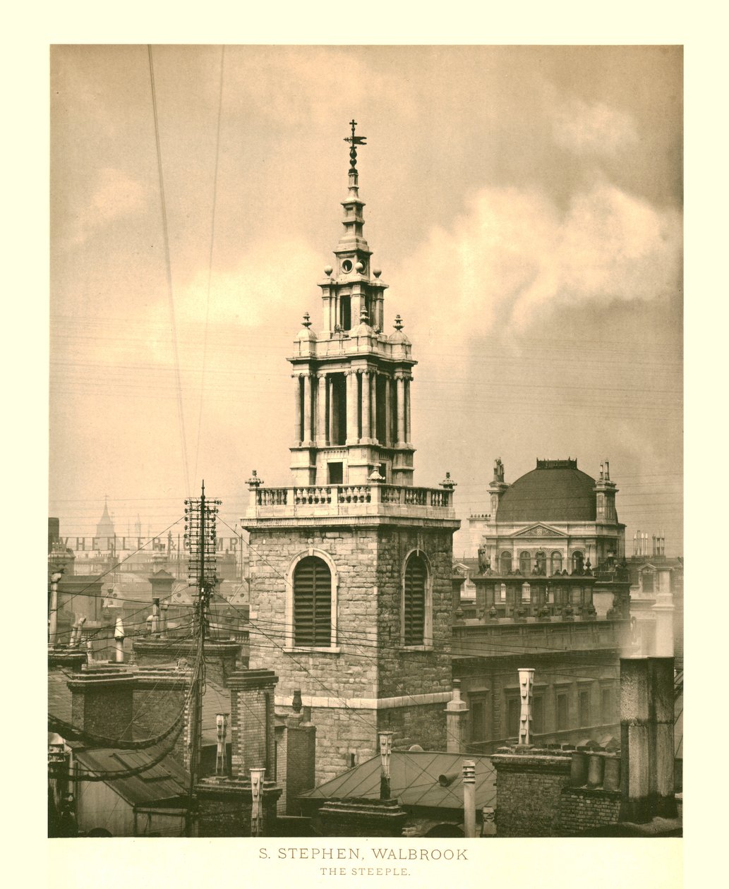St Stephen Walbrook, The Steeple, midten av slutten av 1800-tallet. av Unbekannt
