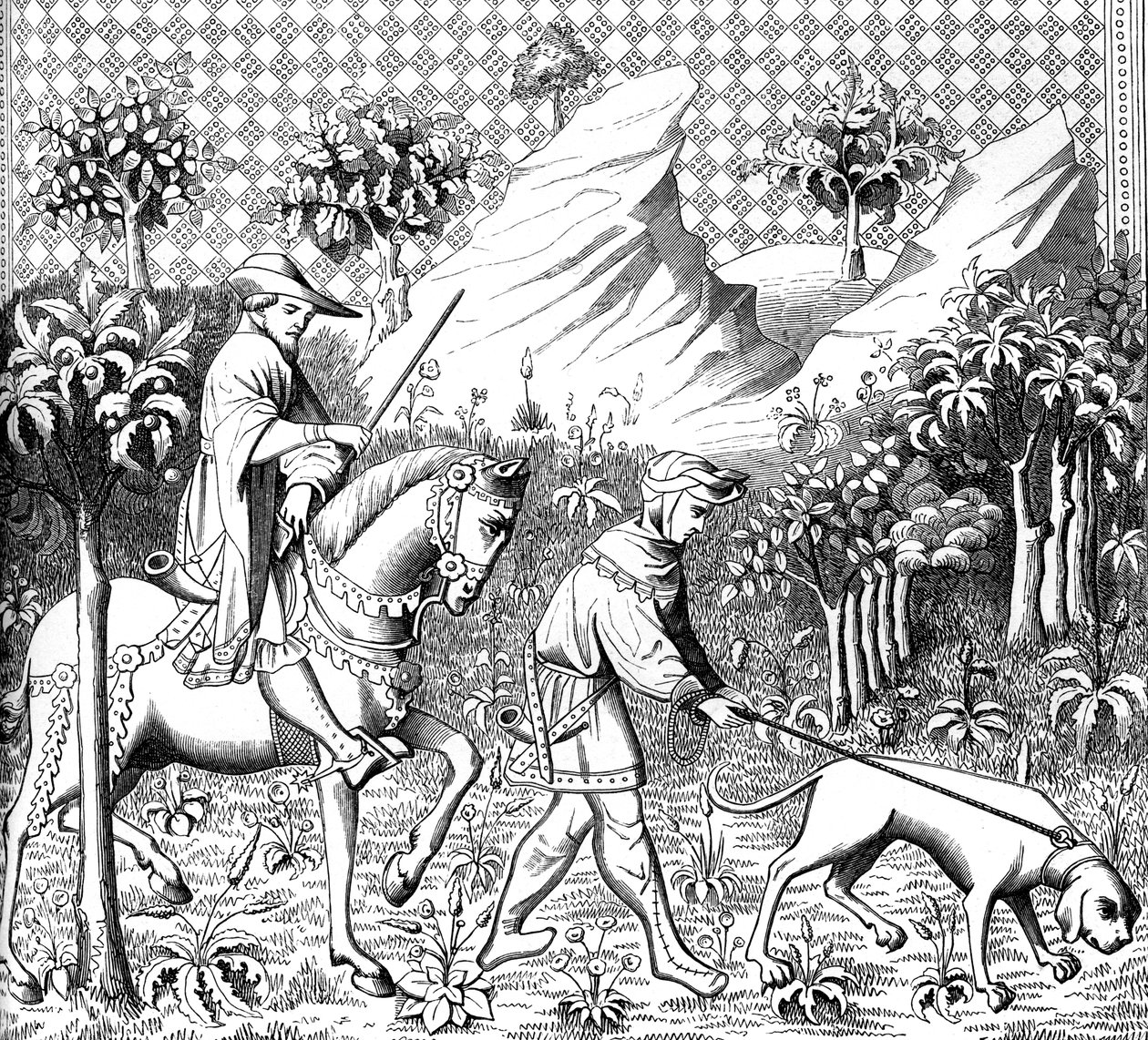 Hjortejakt, 1300-tallet 1849 av Unbekannt