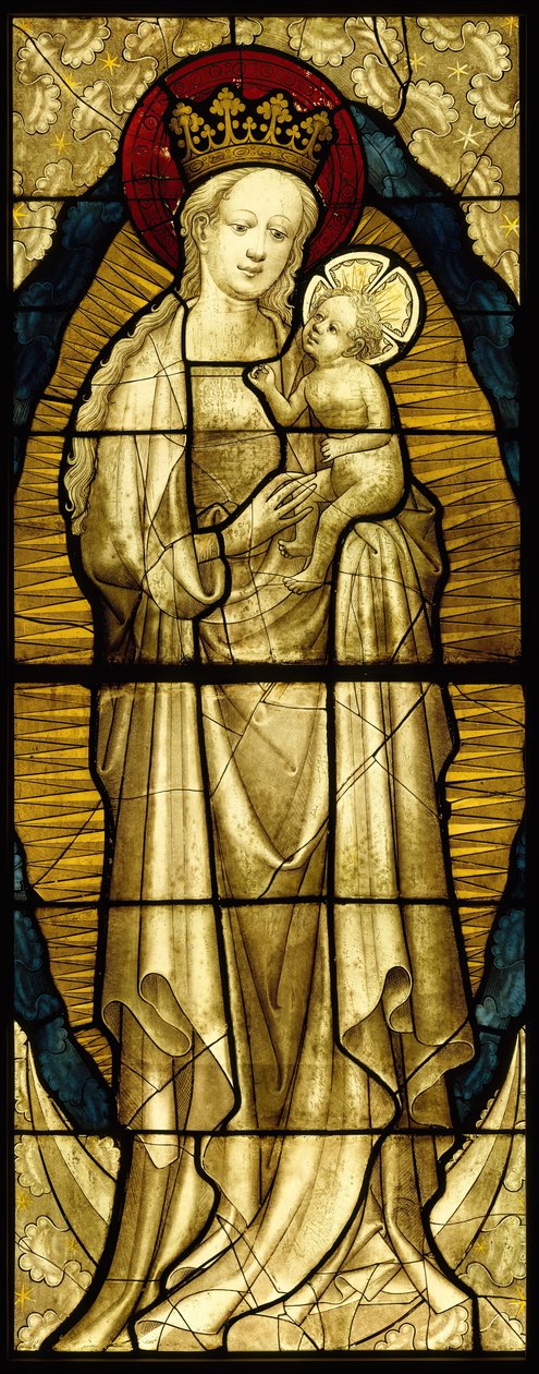 Glassmaleri med jomfruen og barnet, tysk, 1430-35. av Unbekannt