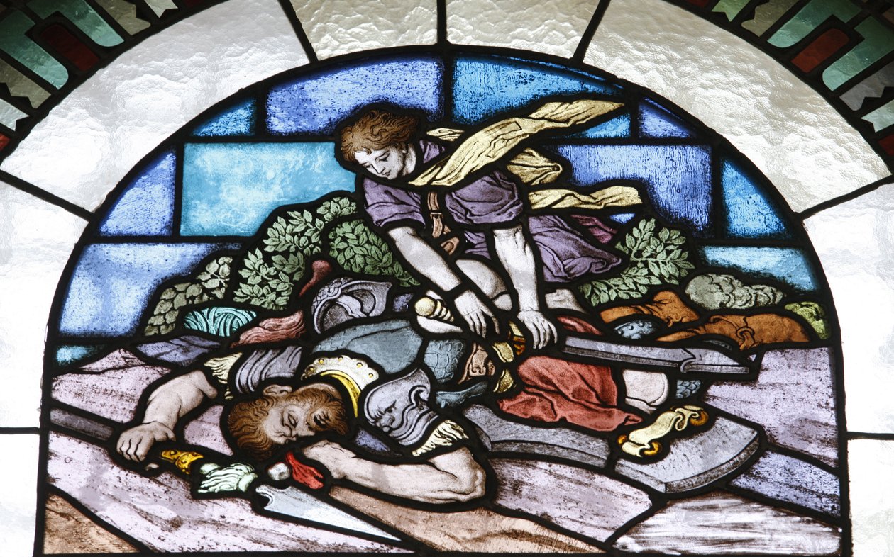 Farget glass: David og Goliath, Budapest, Hongrie av Unbekannt