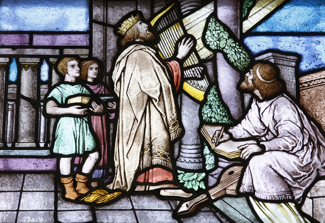 Farget glass: David og Saul, Budapest, Hongrie av Unbekannt