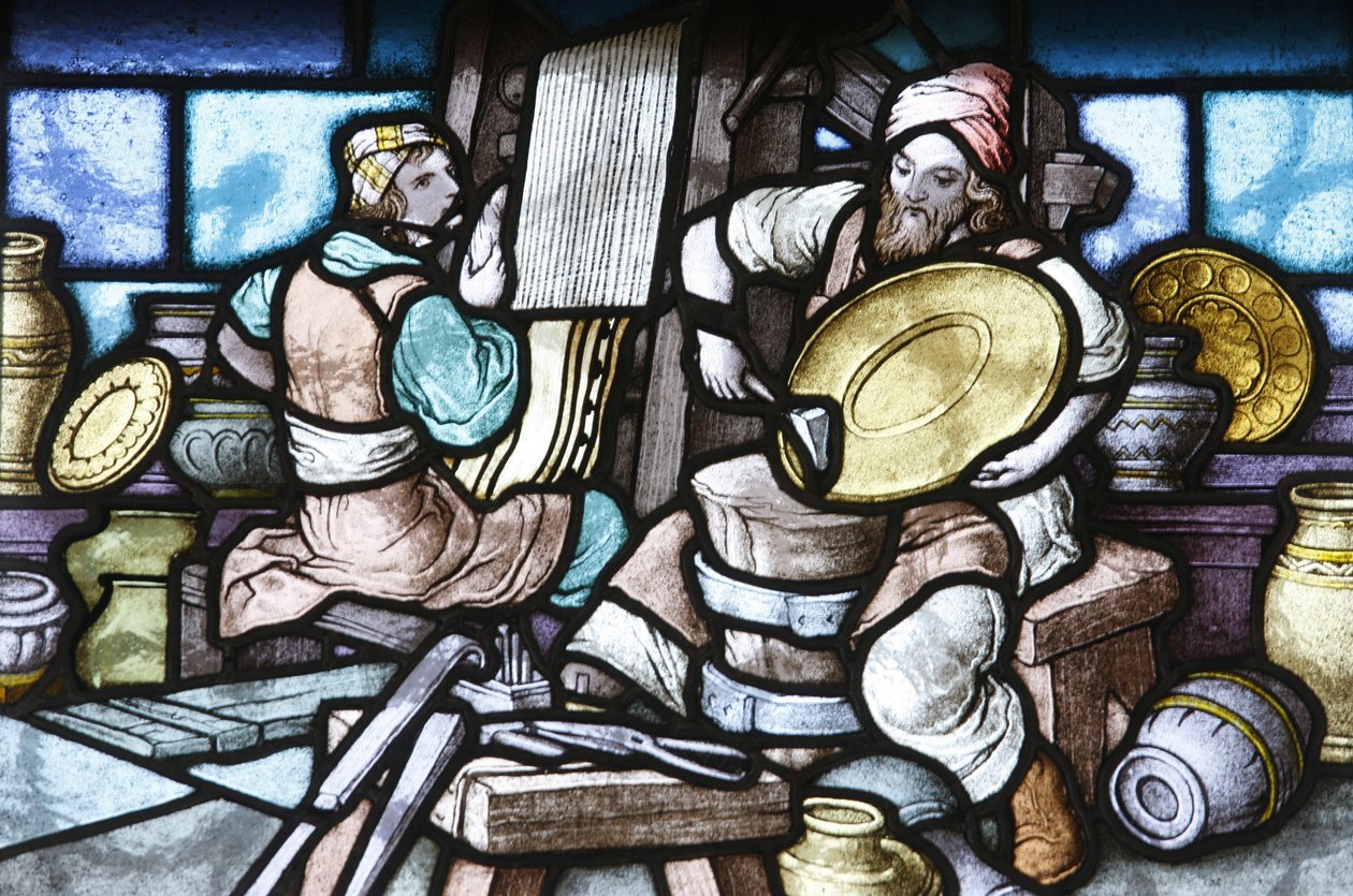 Farget glass: Jerusalem tempelbygning, Budapest, Hongrie av Unbekannt