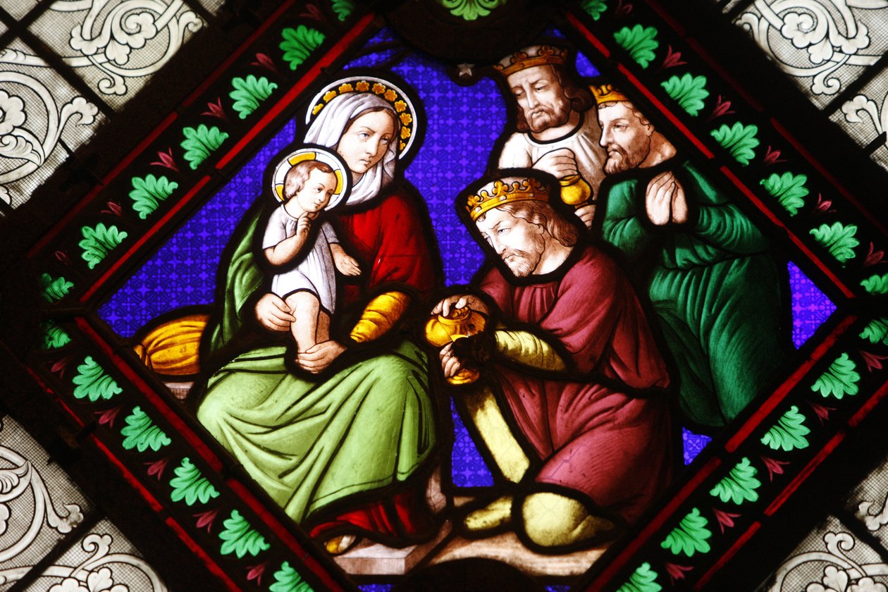 Farget glass i Ainay-basilikaen: Maggi, Lyon, Frankrike av Unbekannt