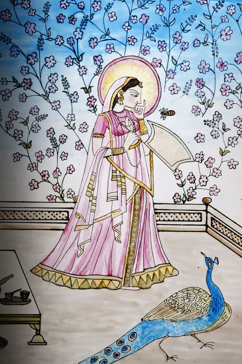 Farget glass i Iskcon-tempelet, Londres, Grande-Bretagne av Unbekannt