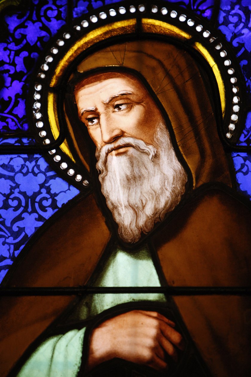 Farget glass i St Paul's Church, Lyon: Saint Bonaventure, Lyon, Frankrike av Unbekannt