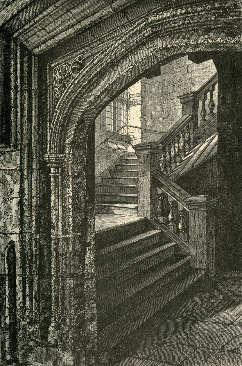 Trapp til kapellet og øvre skole, 1911. av Unbekannt