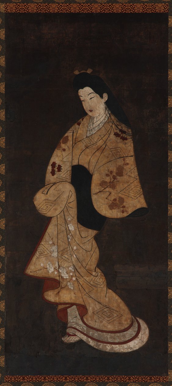 Stående figur av en jente, Edo-perioden, 1700-tallet. av Unbekannt