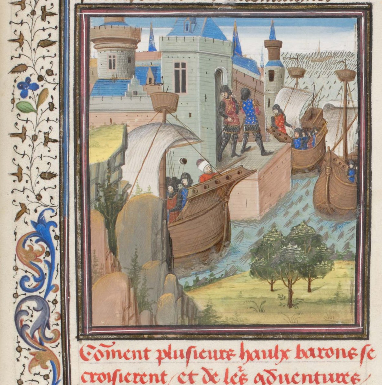 Start på det fjerde korstoget. Miniatyr fra Historia av William av Tyrus, 1460-tallet av Unbekannt