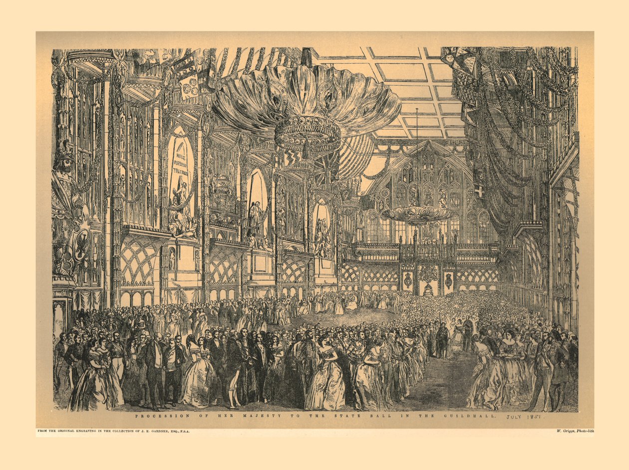 State Ball i Guildhall, 1851, 1886 av Unbekannt
