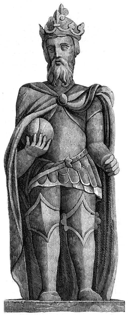 Statue av Karl den Store 712-814, St Julien le Pauvre, Paris, 11-1200-tallet 1849 av Unbekannt