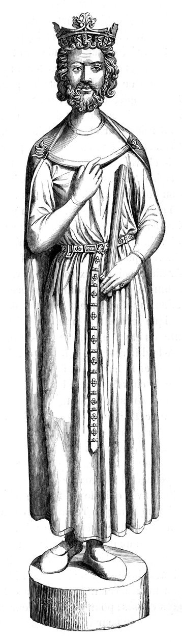 Statue av Childebert, 1200-tallet 1849 av Unbekannt
