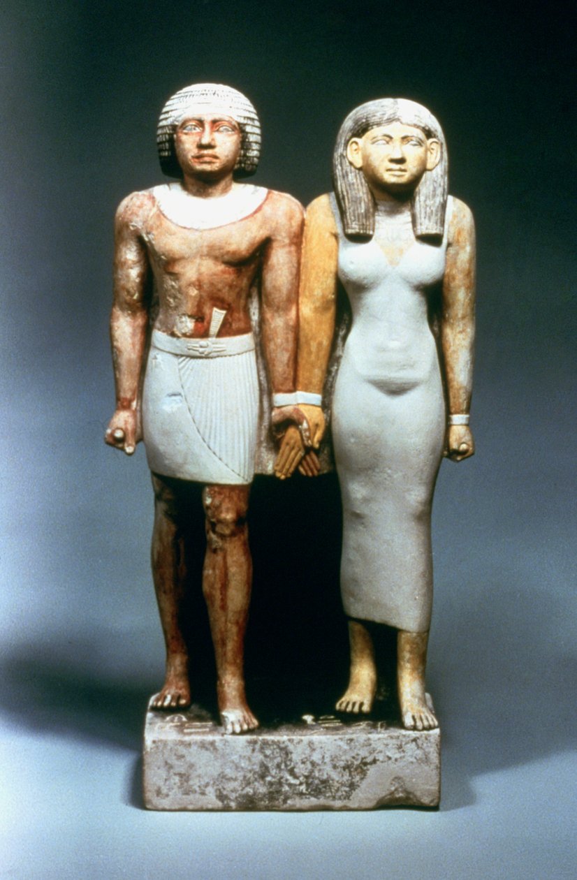 Statue av egyptisk par, 5. dynasti av Unbekannt