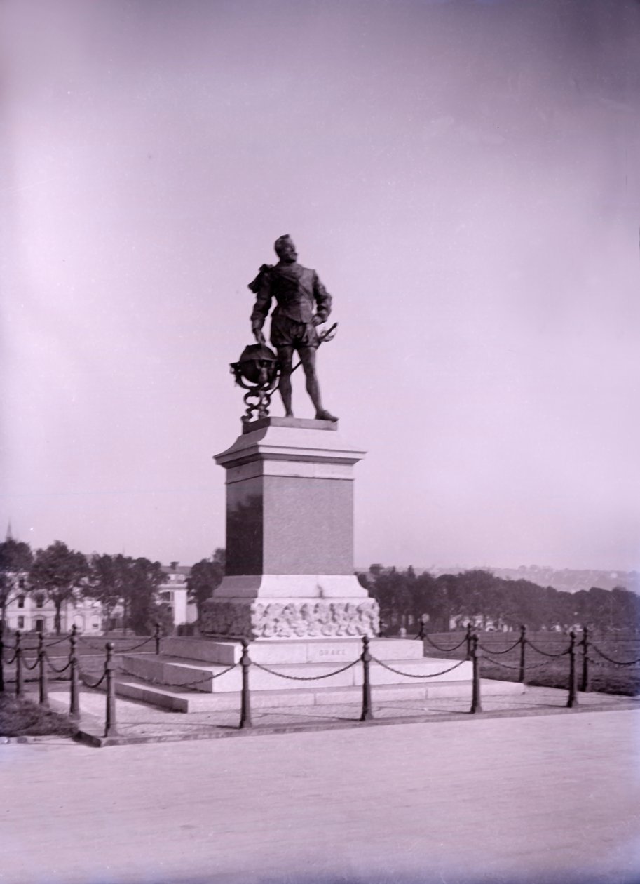 Statue av Francis Drake ved Plymouth i Devon, sent på 1800- og begynnelsen av 1900-tallet. av Unbekannt