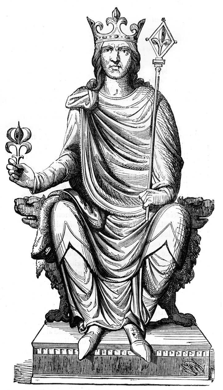 Statue av Philip Augustus, konge av Frankrike, 1200-tallet 1882-1884 av Unbekannt