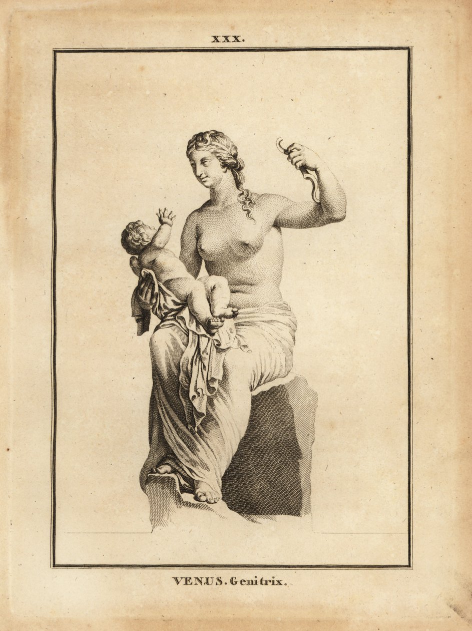 Statue av Venus Genetrix, romersk gudinne for kjærlighet, skjønnhet, sex og fruktbarhet, som mor med barn Eros av Unbekannt