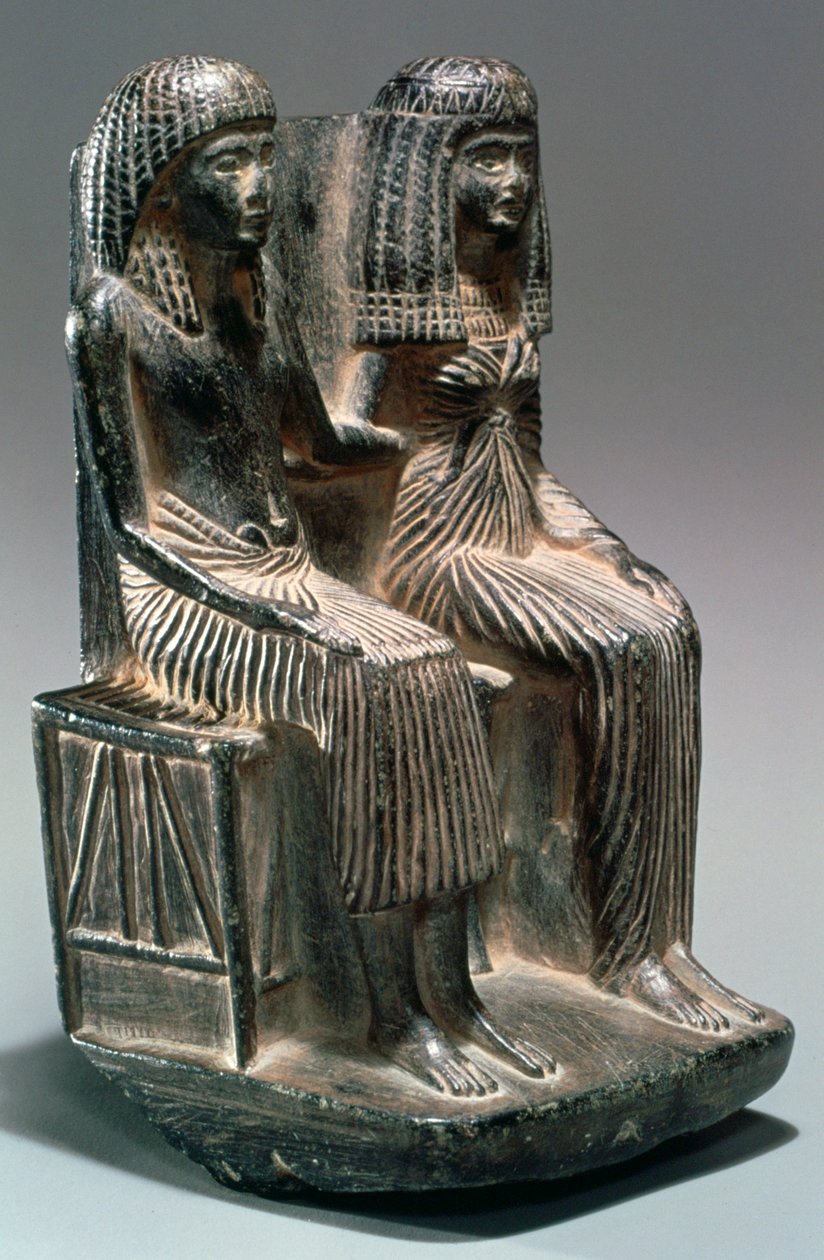 Statue av en gammel egyptisk tjenestemann og hans kone, 1200-1100-tallet f.Kr av Unbekannt