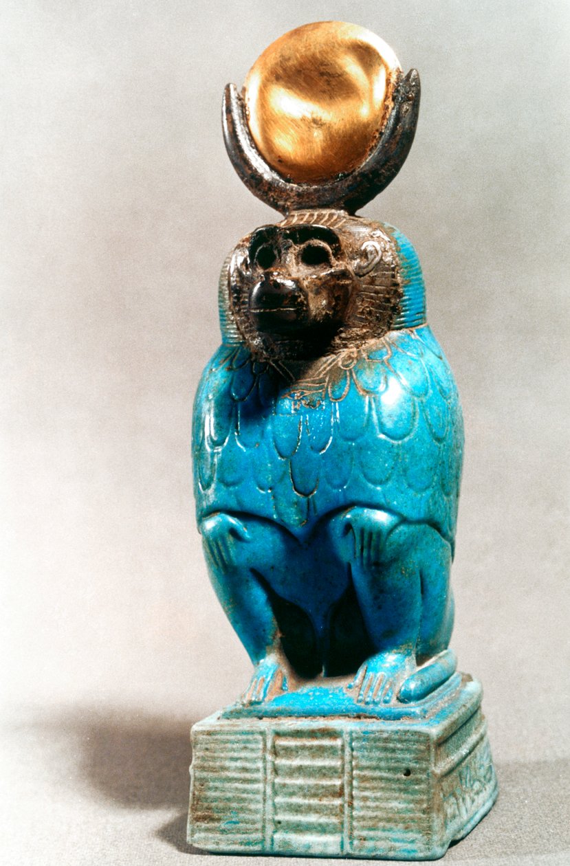 Statue av den gamle egyptiske guden Thoth i bavianform av Unbekannt