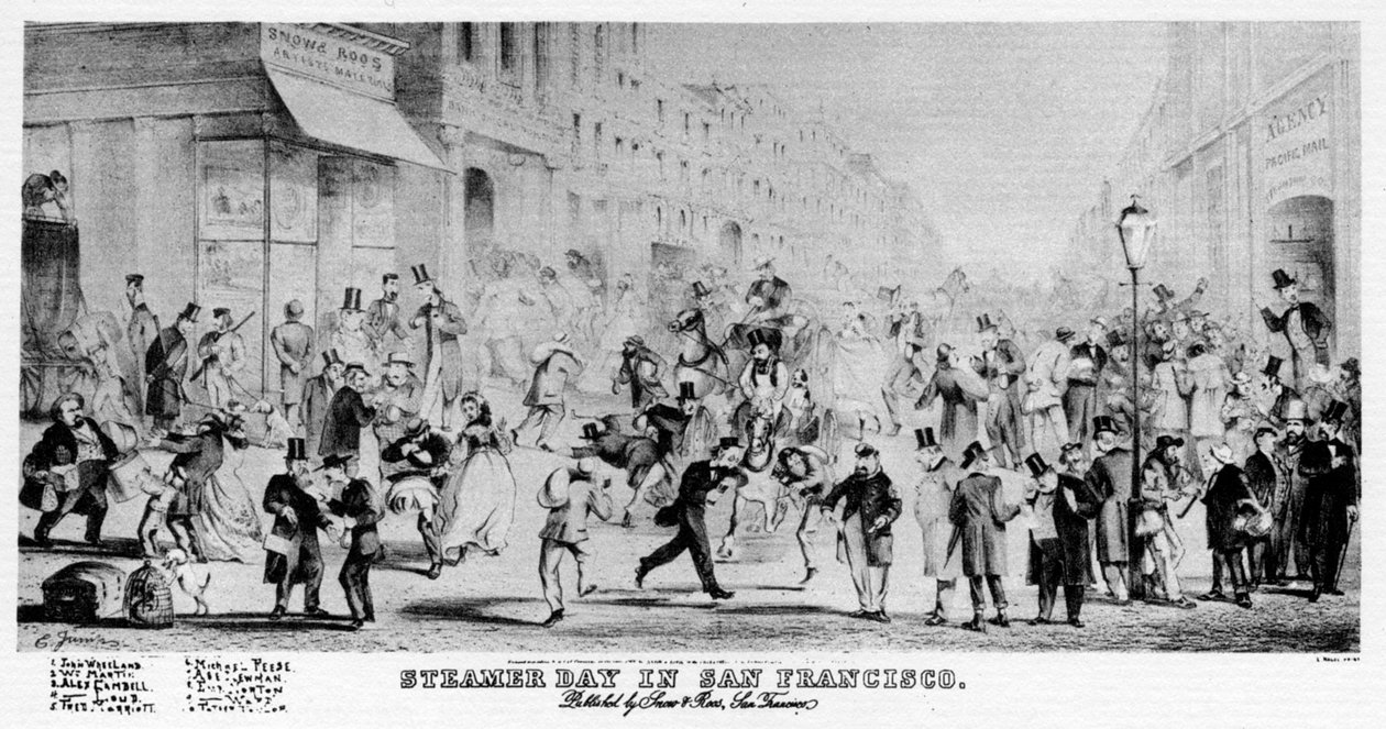 Steamer Day i San Francisco, California, 1800-tallet 1937 av Unbekannt