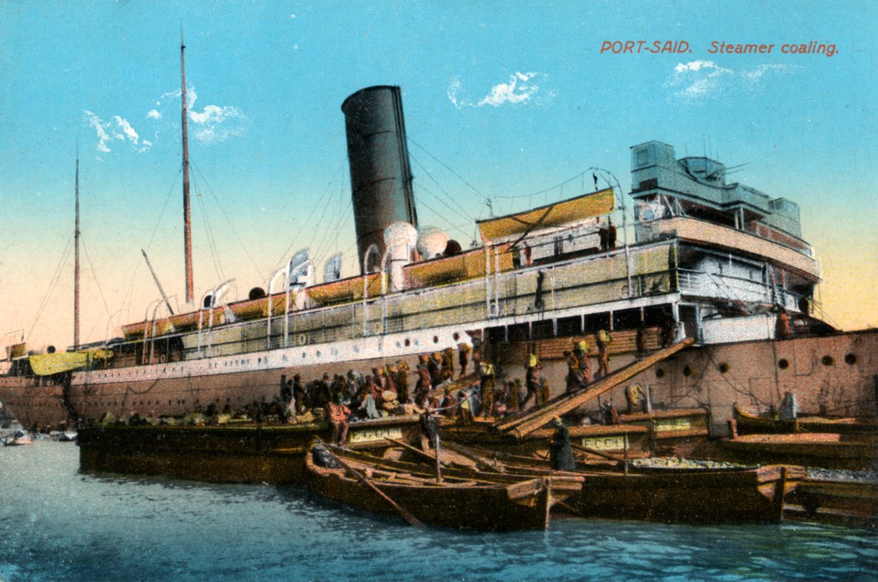 Steamer coaling, Port Said, Egypt, 1900-tallet av Unbekannt