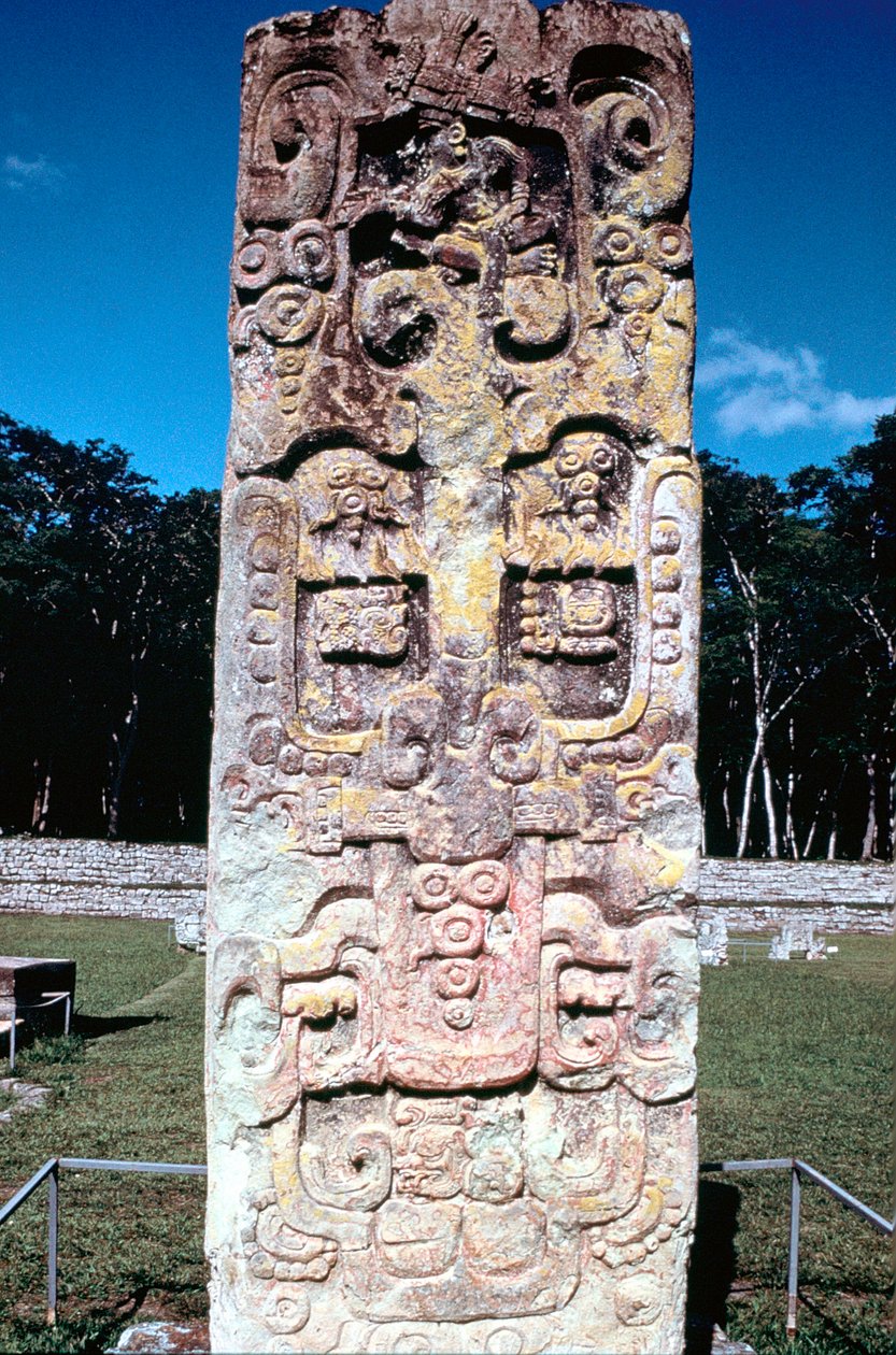 Stele B fra Copan, Honduras, Pre-Columbian, Maya, c300-630 av Unbekannt
