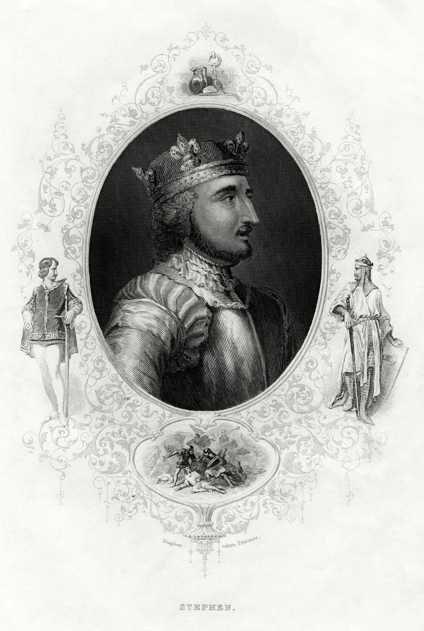 Stephen, den siste normanniske kongen av England, 1860 av Unbekannt