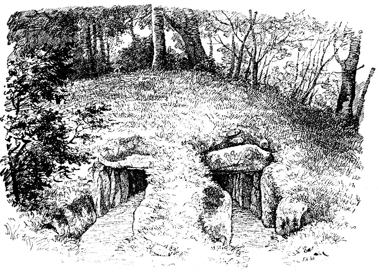 Steinaldertumulus som inneholder to kamre, Rodding, Danmark, 1913 av Unbekannt