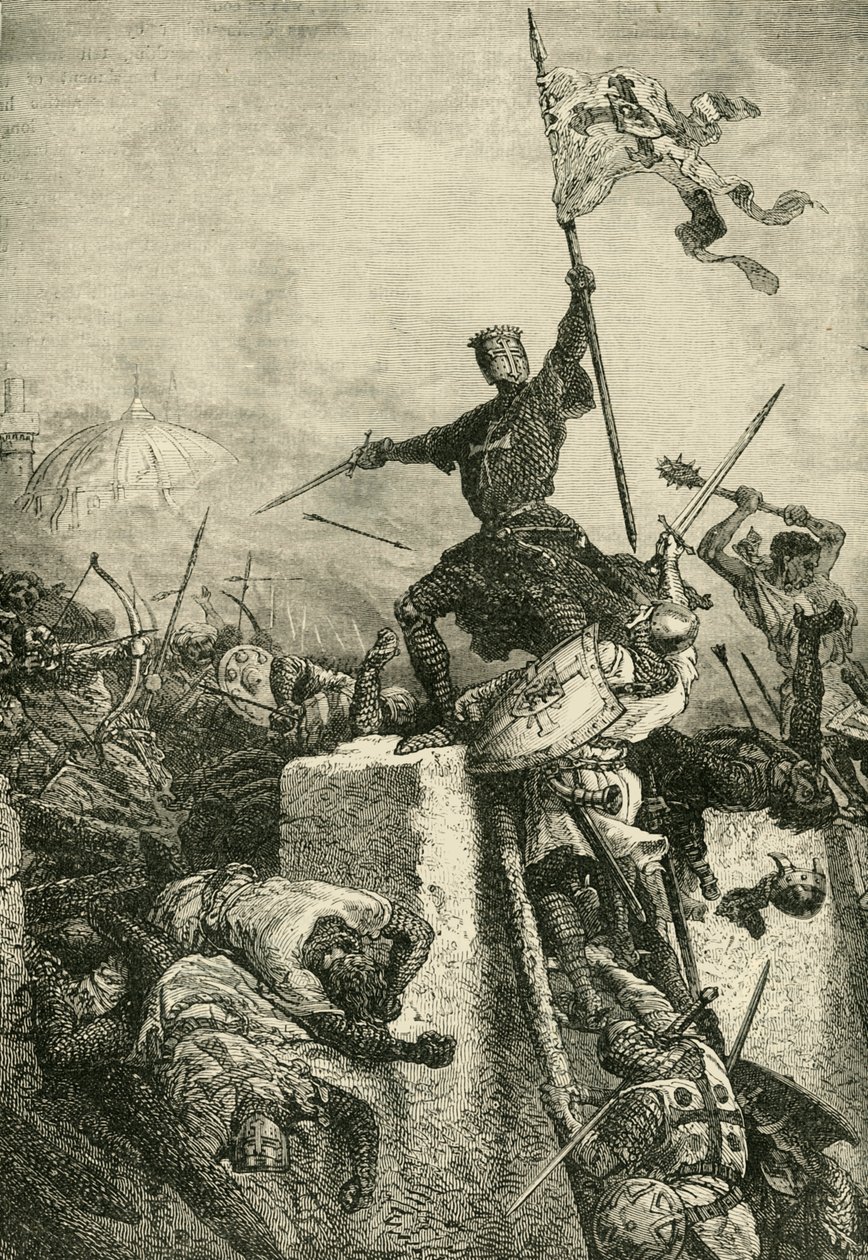 Storming av Konstantinopel av Baldwin, greve av Flandern, 1204, 1890. av Unbekannt