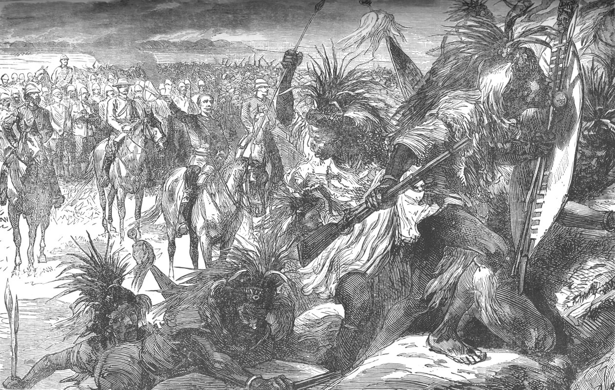 Storming av Sekukunis Stronghold: Sir Garnet Wolseley heier på Swazies, c1880 av Unbekannt