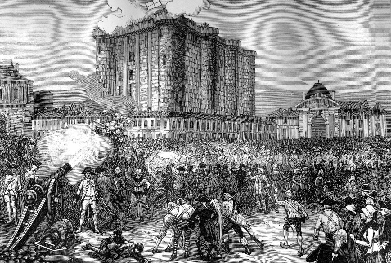 Storming av Bastillen, Paris, 14. juli 1789 1882-1884 av Unbekannt