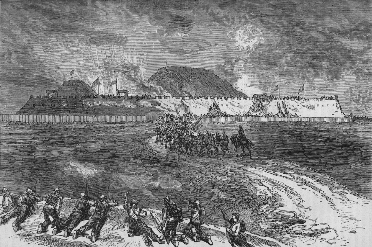 Storming av Takoo-fortene, c1880 av Unbekannt