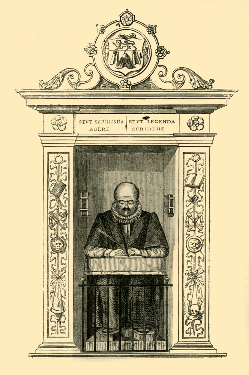 Stows Monument i St. Andrew Undershaft, c1872. av Unbekannt