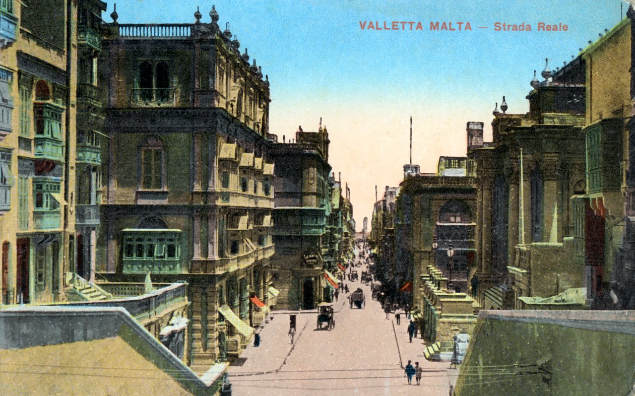 Strada Reale, Valletta Malta, 20. århundre av Unbekannt