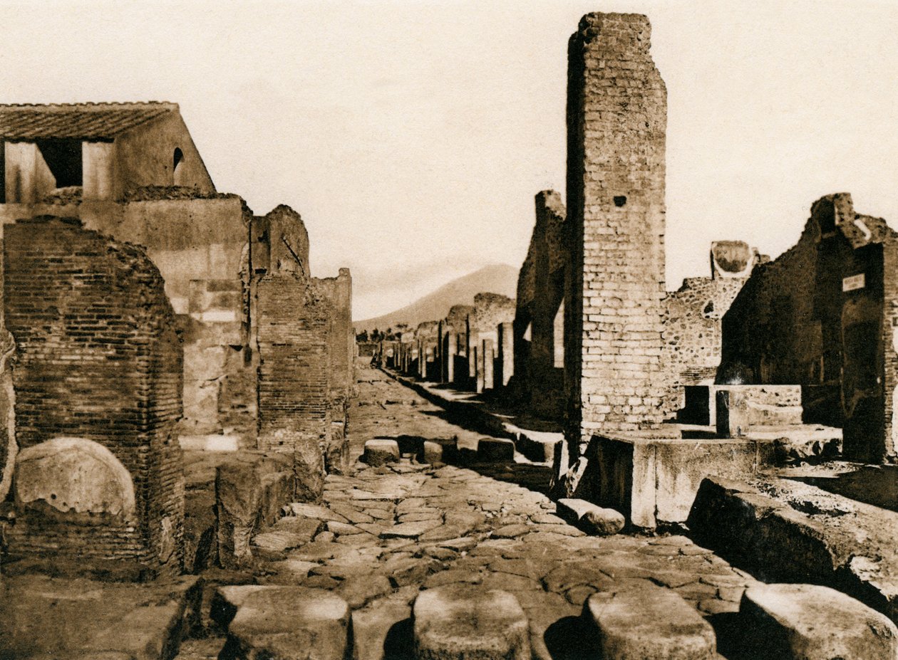 Strada Stabiana, Pompeii, Italia, ca 1900-tallet av Unbekannt