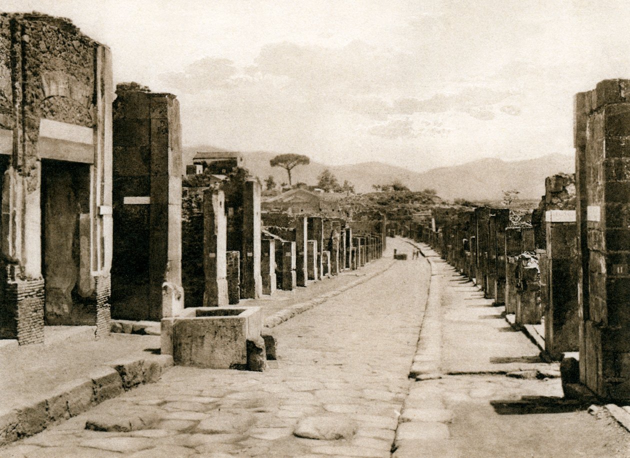 Strada dell Abbondanza, Pompeii, Italia, ca 1900-tallet av Unbekannt