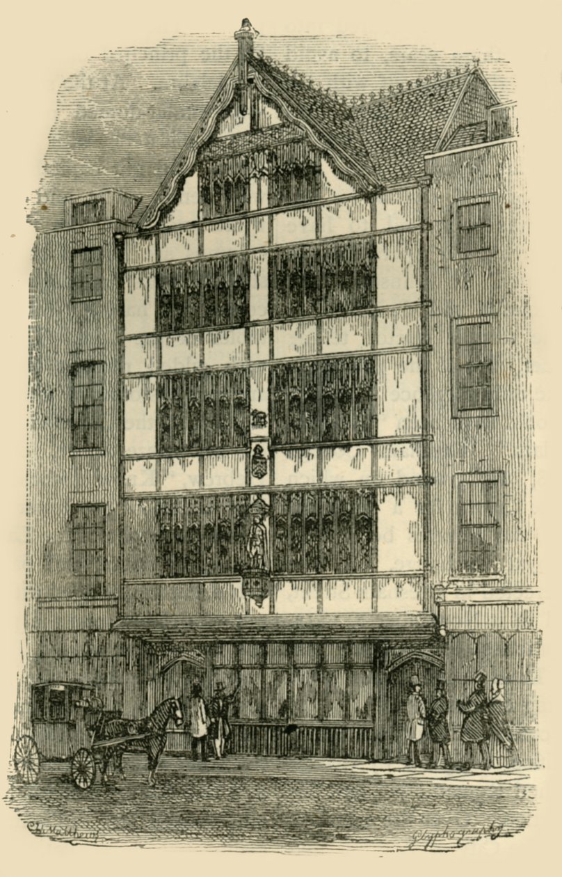 Gatefronten til Crosby Hall, c1872. av Unbekannt