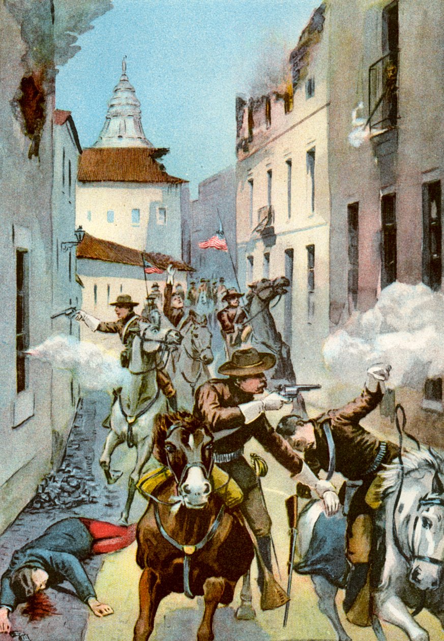 Gatekamp i Santiago, Cuba, spansk-amerikansk krig, 1898 av Unbekannt