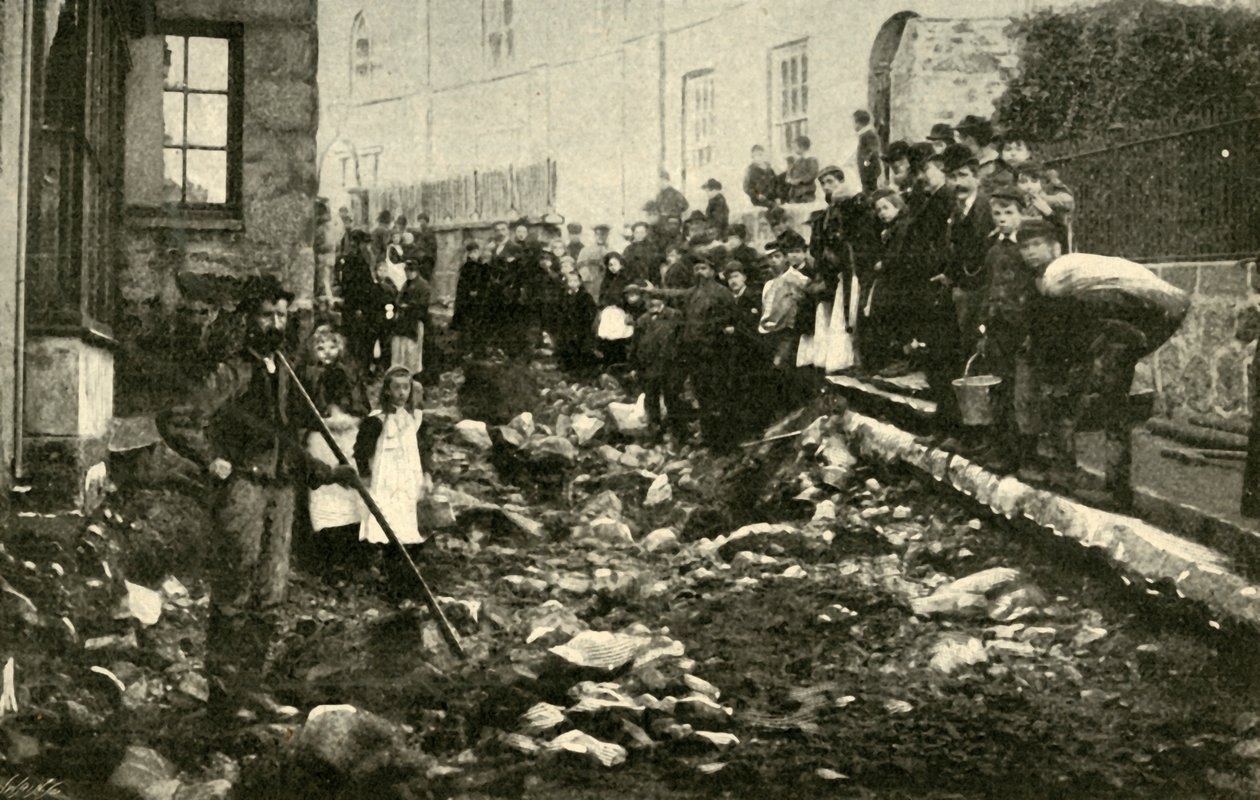 Gate i St. Ives etter et besøk fra en flom, 1901. av Unbekannt