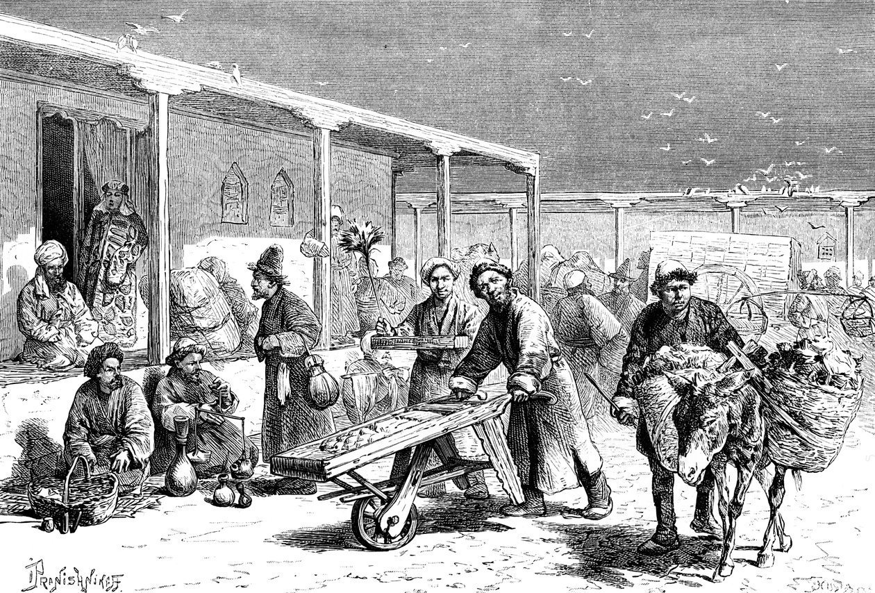 Gatebilde, Yarkand, c1890 av Unbekannt